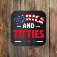 4th of July Merica and Titties Funny Coaster thumb 0