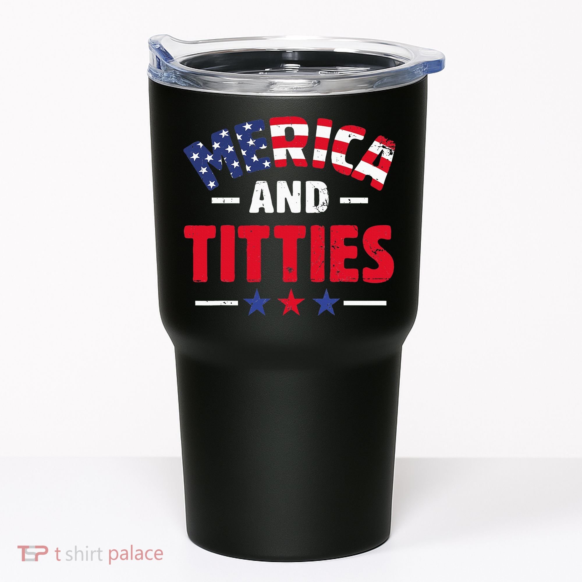 4th of July Merica and Titties Funny Tumbler