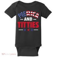 4th of July Merica and Titties Funny Baby Bodysuit thumb 0