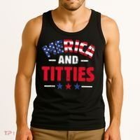 4th of July Merica and Titties Funny Tank Top thumb 3