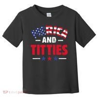 4th of July Merica and Titties Funny Toddler T-Shirt thumb 0