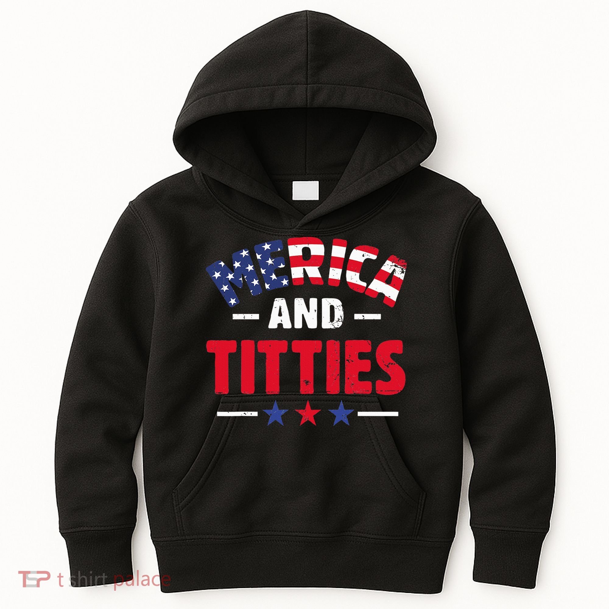 4th of July Merica and Titties Funny Kids Hoodie