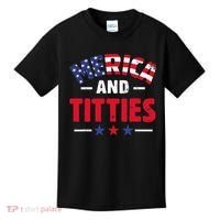 4th of July Merica and Titties Funny Kids T-Shirt thumb 0