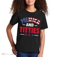 4th of July Merica and Titties Funny Kids T-Shirt thumb 2