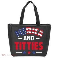 4th of July Merica and Titties Funny Tote Bag thumb 0