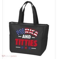 4th of July Merica and Titties Funny Tote Bag thumb 3