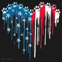 4th Of July Dog Paw Heart American Flag Women's Tank Top thumb 5