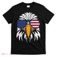 4th of July Bald Eagle Patriotic American Flag Glasses T-Shirt thumb 0