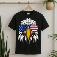 4th of July Bald Eagle Patriotic American Flag Glasses T-Shirt thumb 2