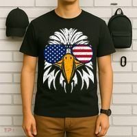 4th of July Bald Eagle Patriotic American Flag Glasses T-Shirt thumb 6