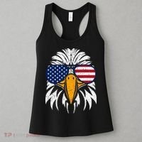 4th of July Bald Eagle Patriotic American Flag Glasses Women's Tank Top thumb 3