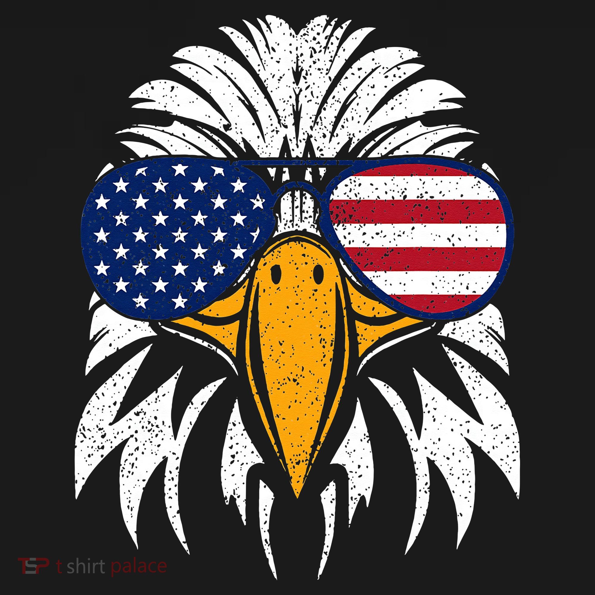 4th of July Bald Eagle Patriotic American Flag Glasses Women's Tank Top