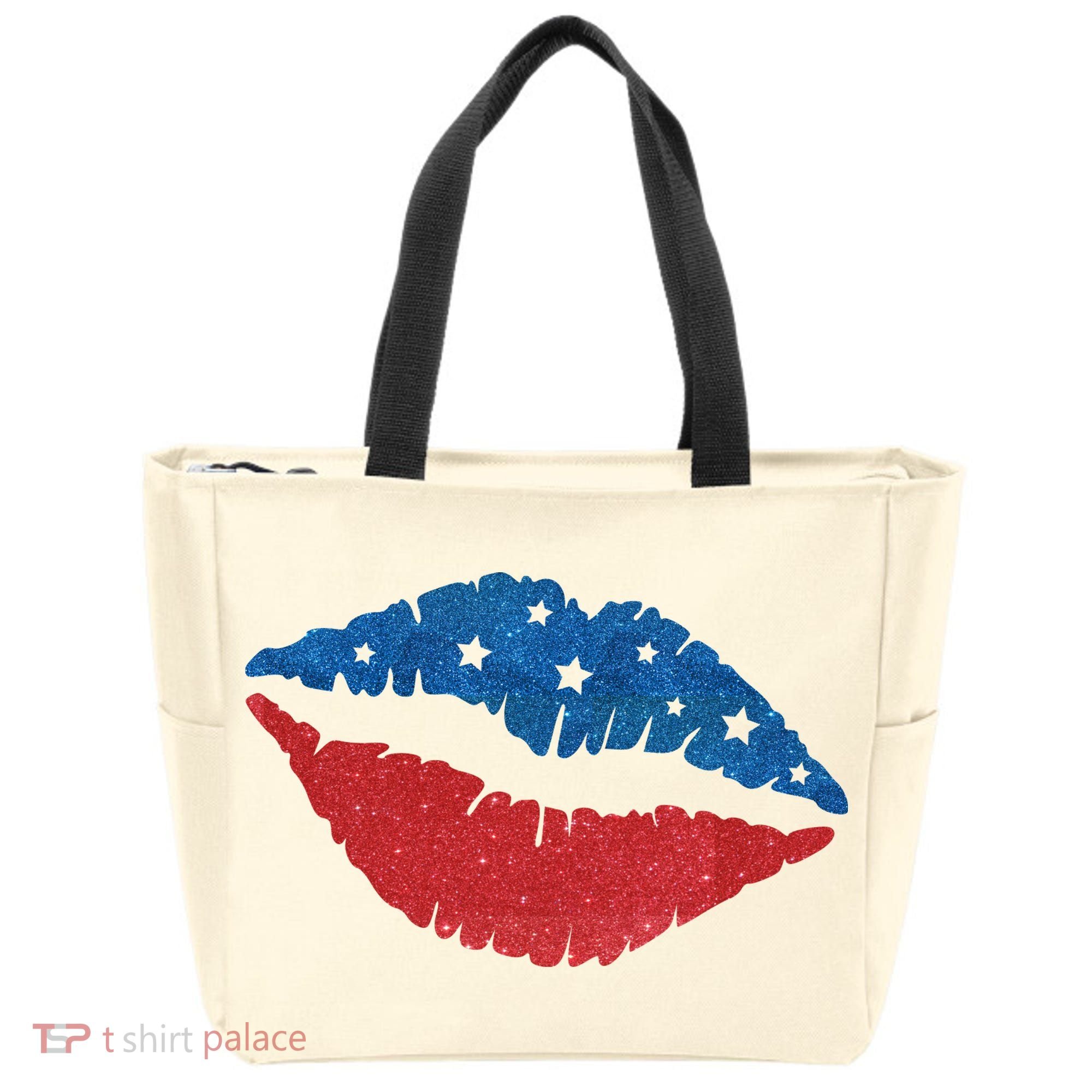 4th Of July Lips Celebration Tote Bag