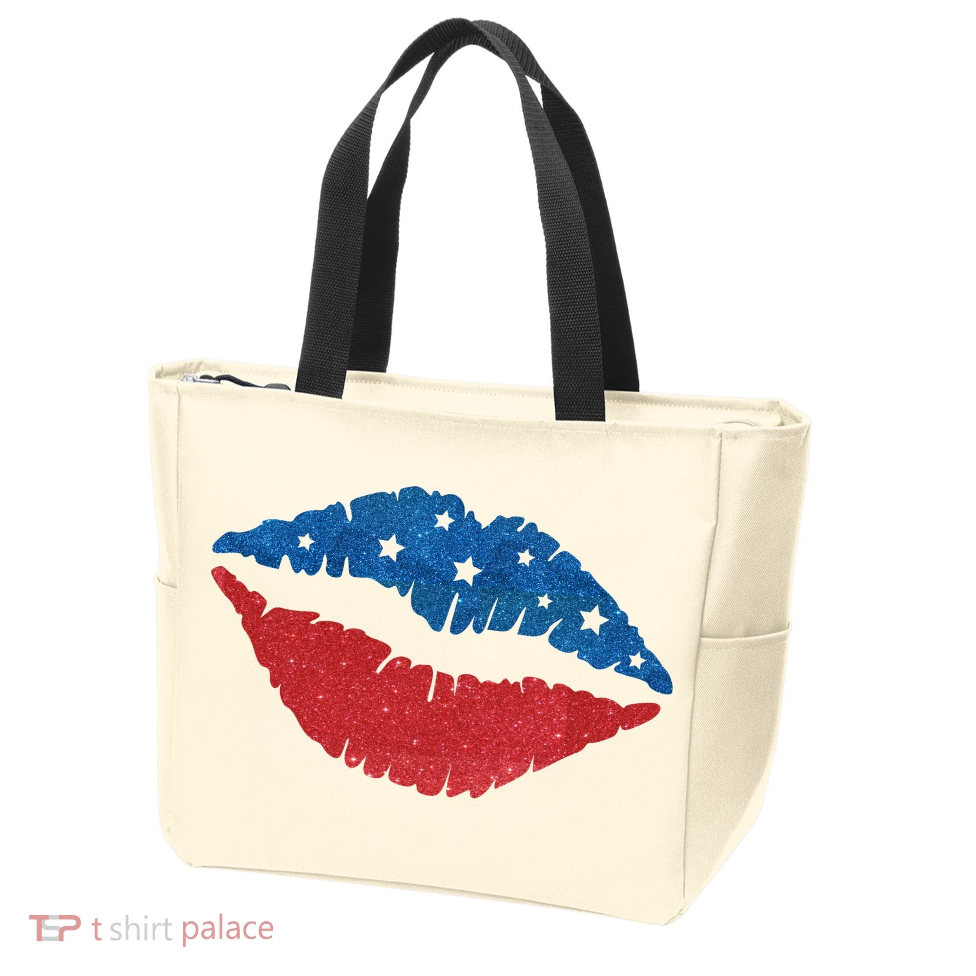 4th Of July Lips Celebration Tote Bag