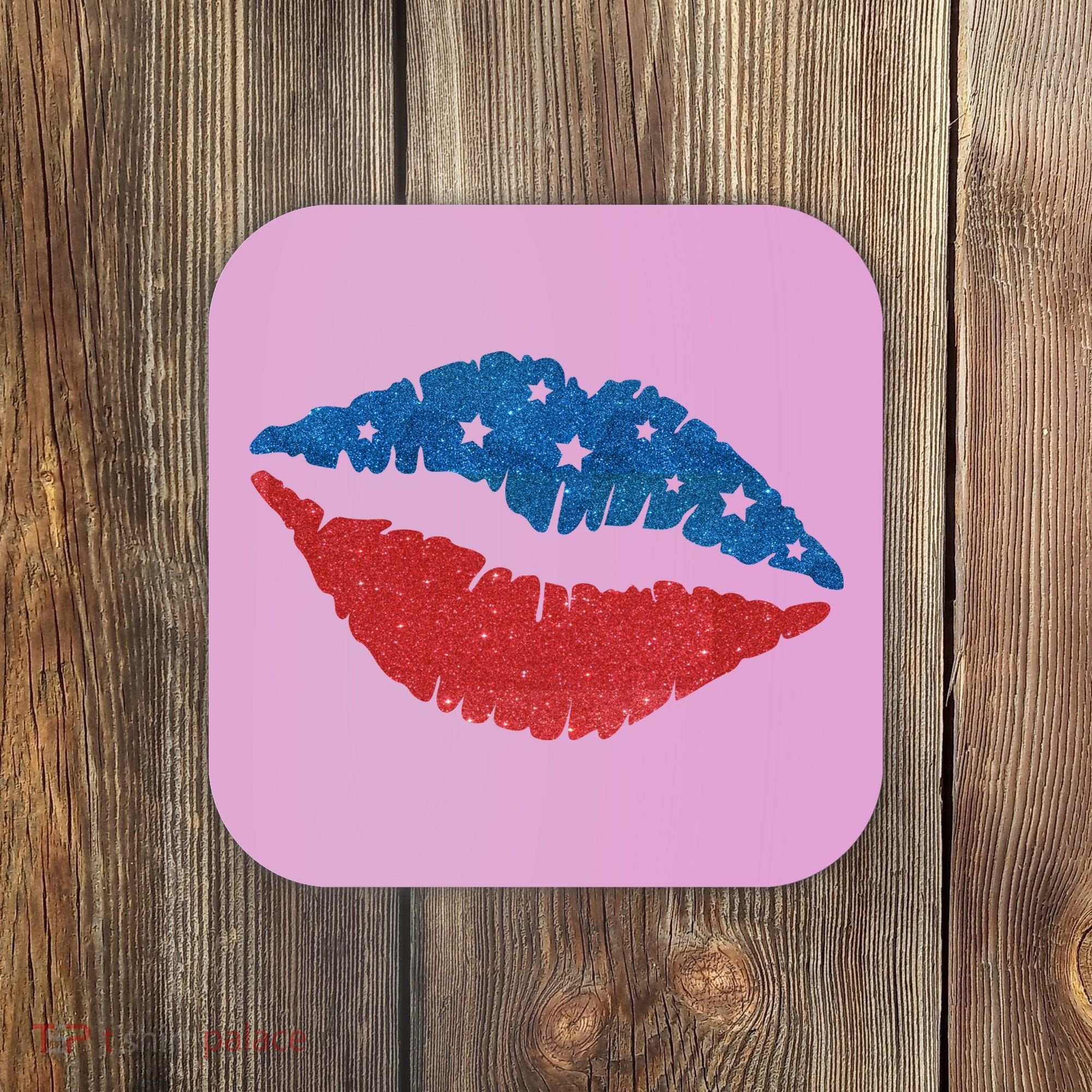 4th Of July Lips Celebration Coaster
