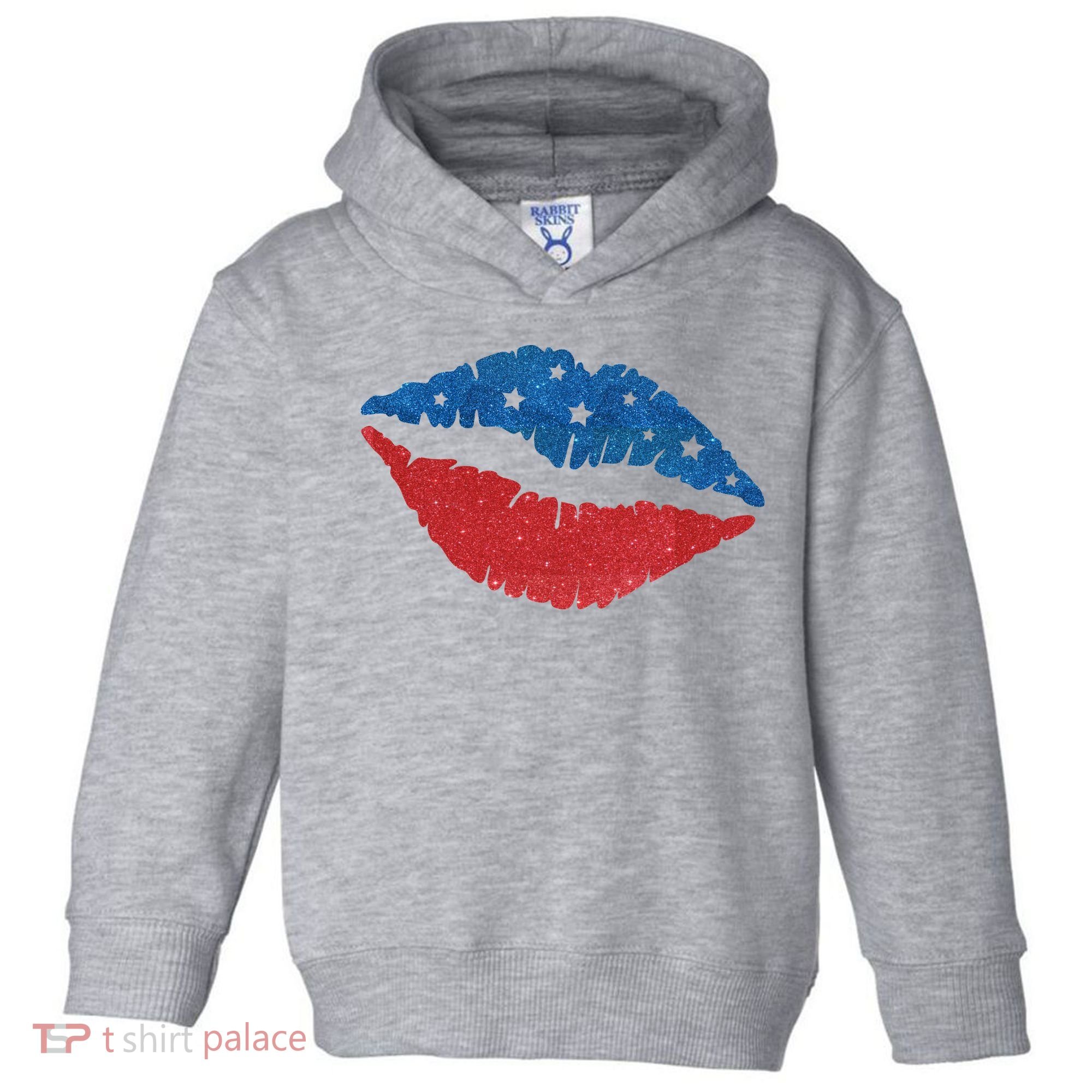 4th Of July Lips Celebration Toddler Hoodie