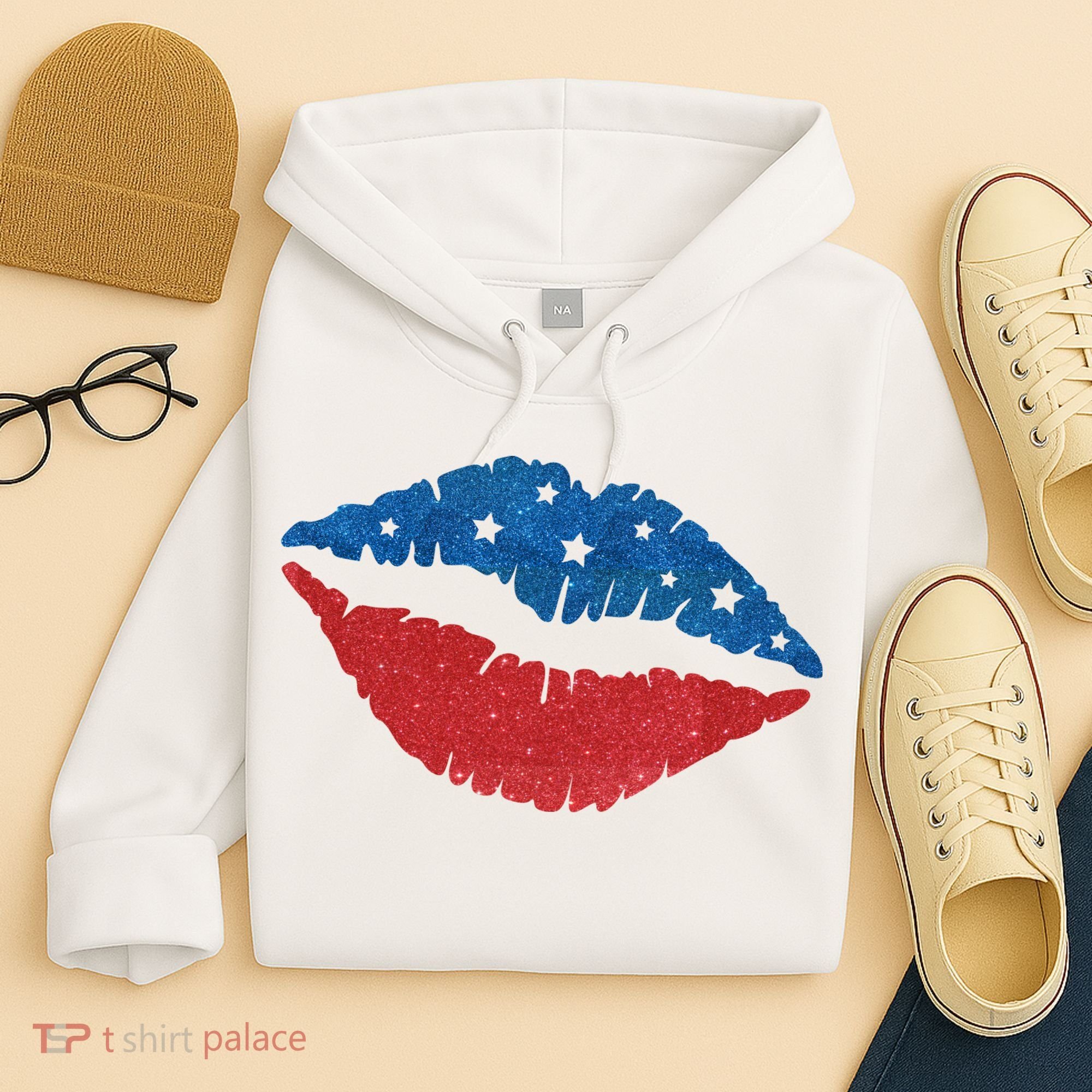 4th Of July Lips Celebration Hoodie