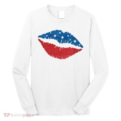 4th Of July Lips Celebration Long Sleeve Shirt