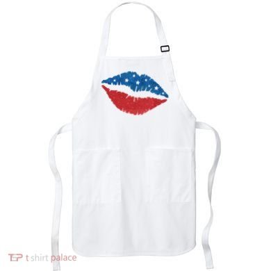 4th Of July Lips Celebration Apron
