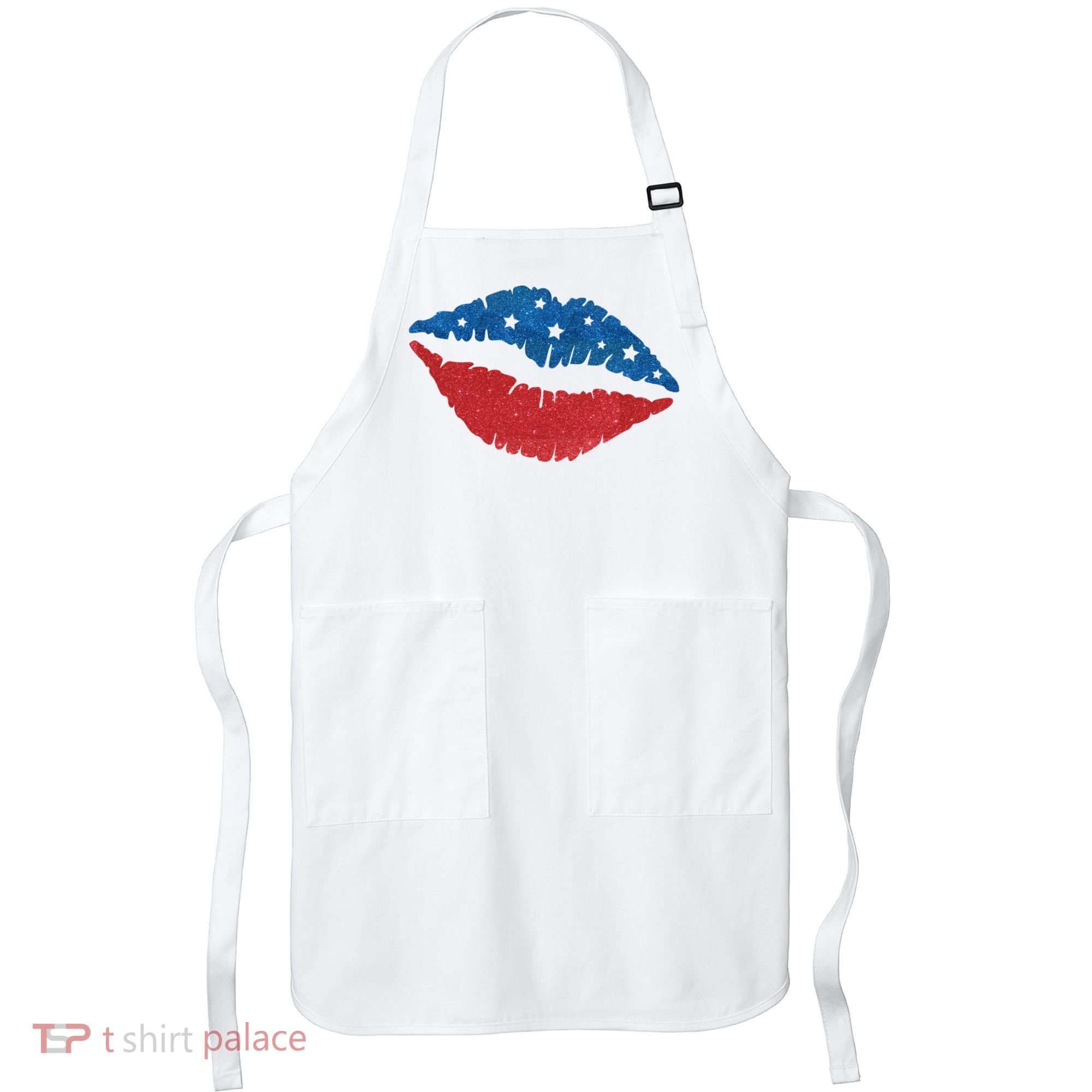 4th Of July Lips Celebration Apron