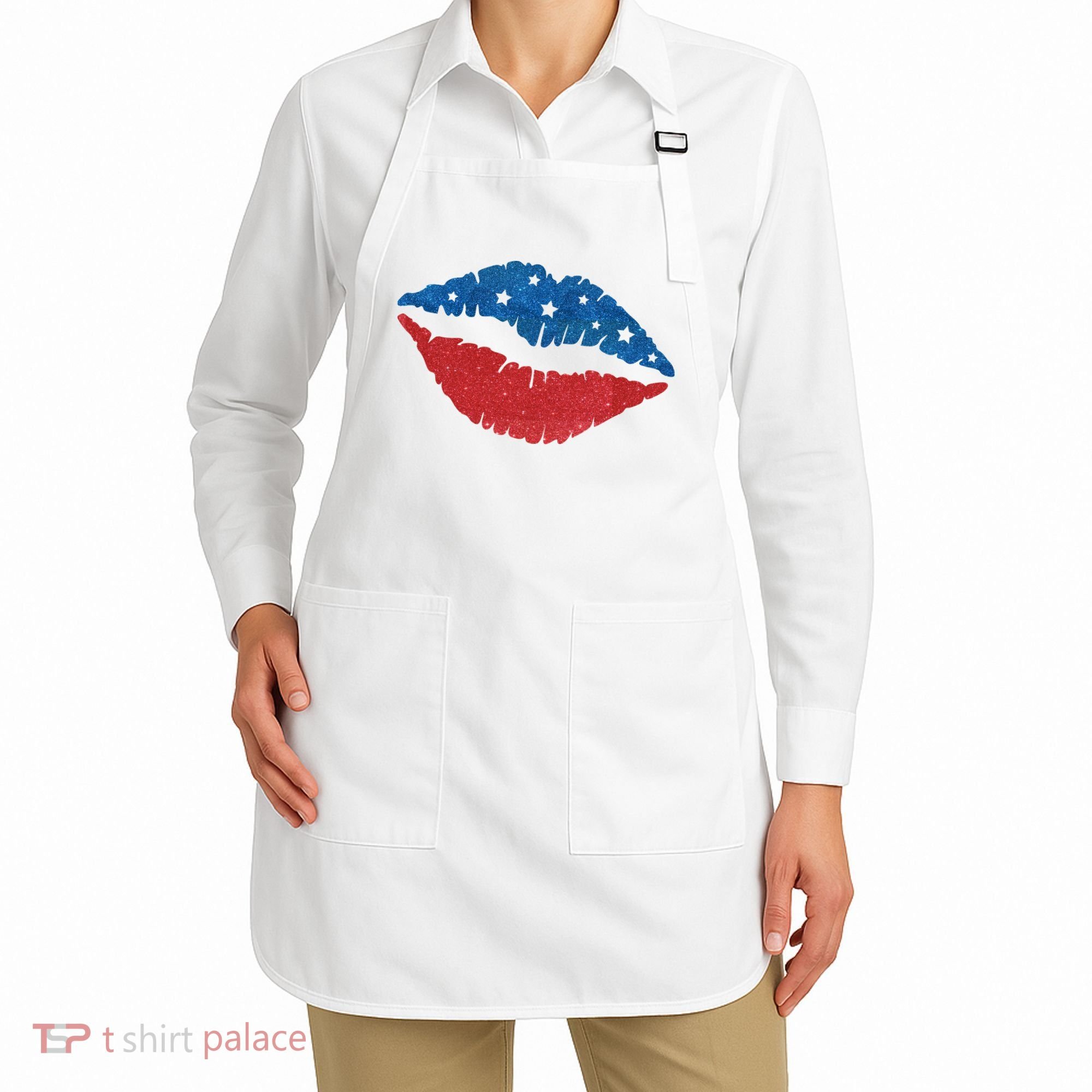 4th Of July Lips Celebration Apron