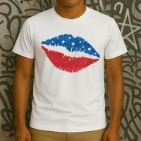 4th Of July Lips Celebration T-Shirt thumb 3