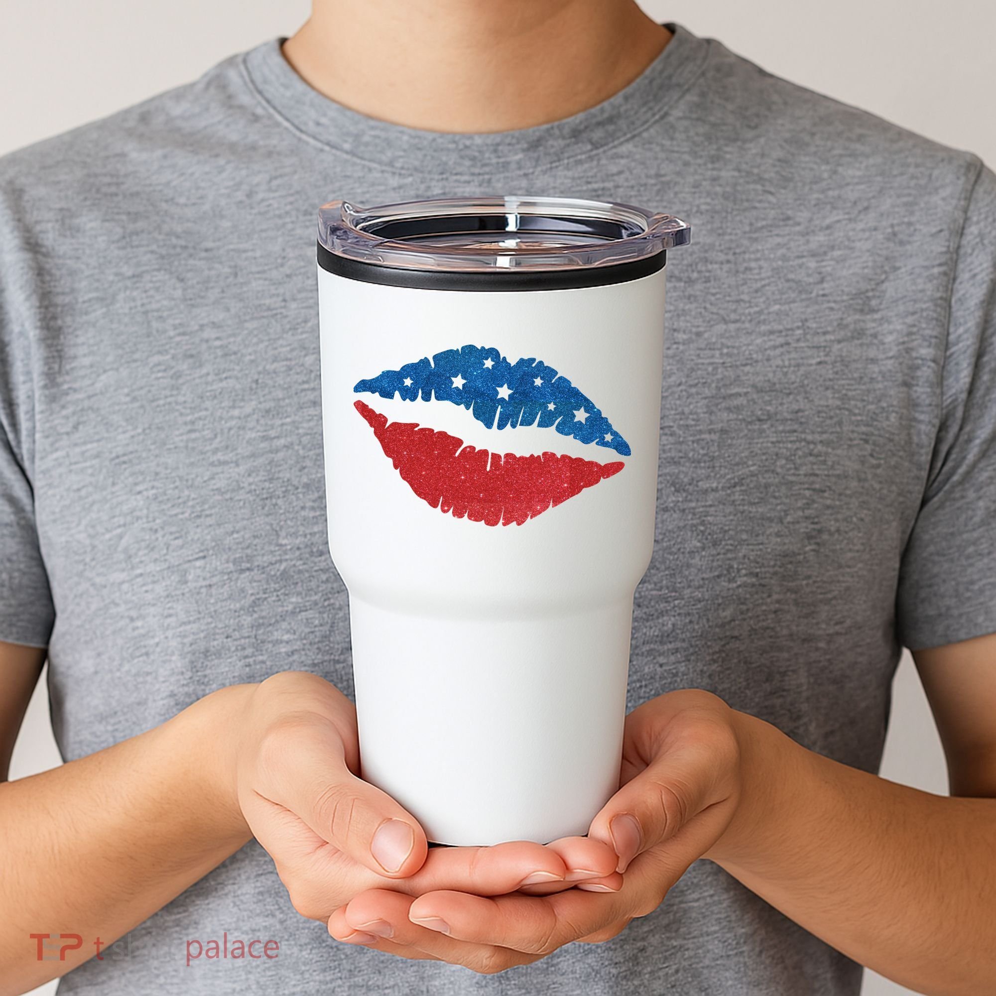 4th Of July Lips Celebration Tumbler
