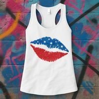 4th Of July Lips Celebration Women's Tank Top thumb 3