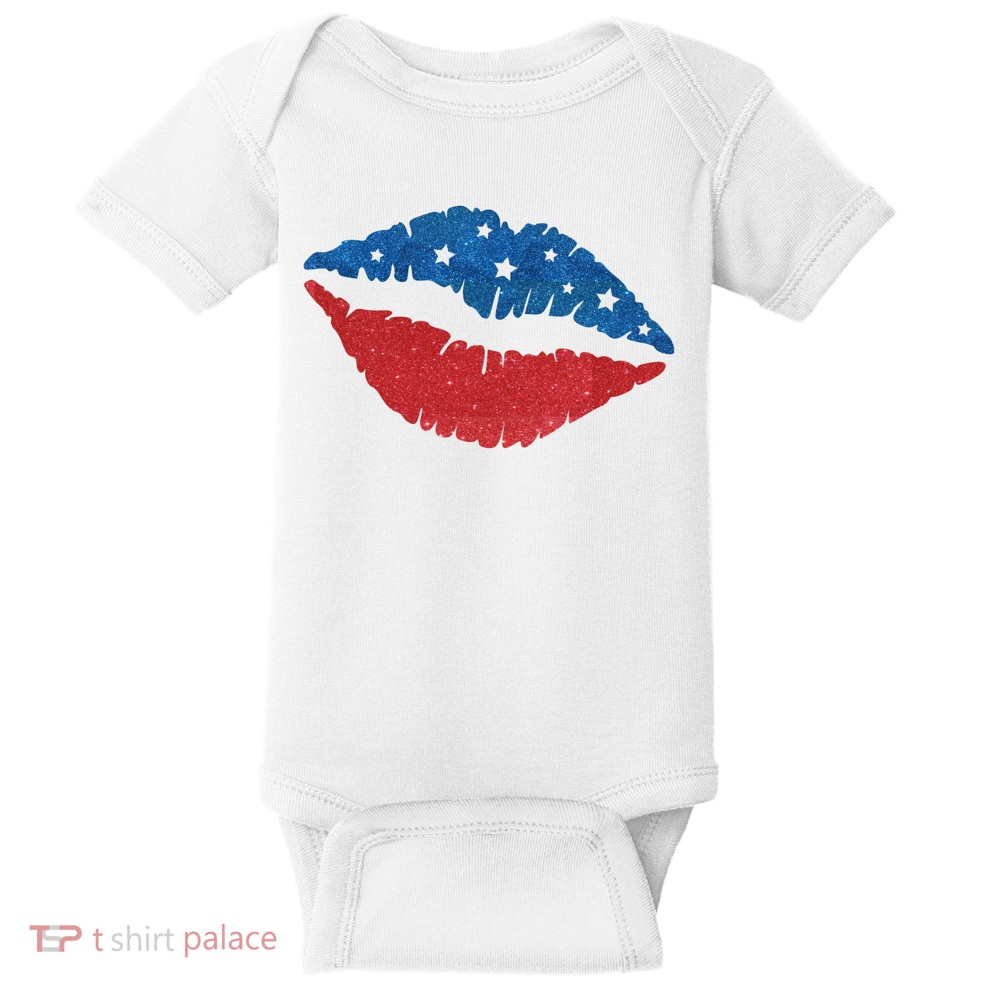 4th Of July Lips Celebration Baby Bodysuit