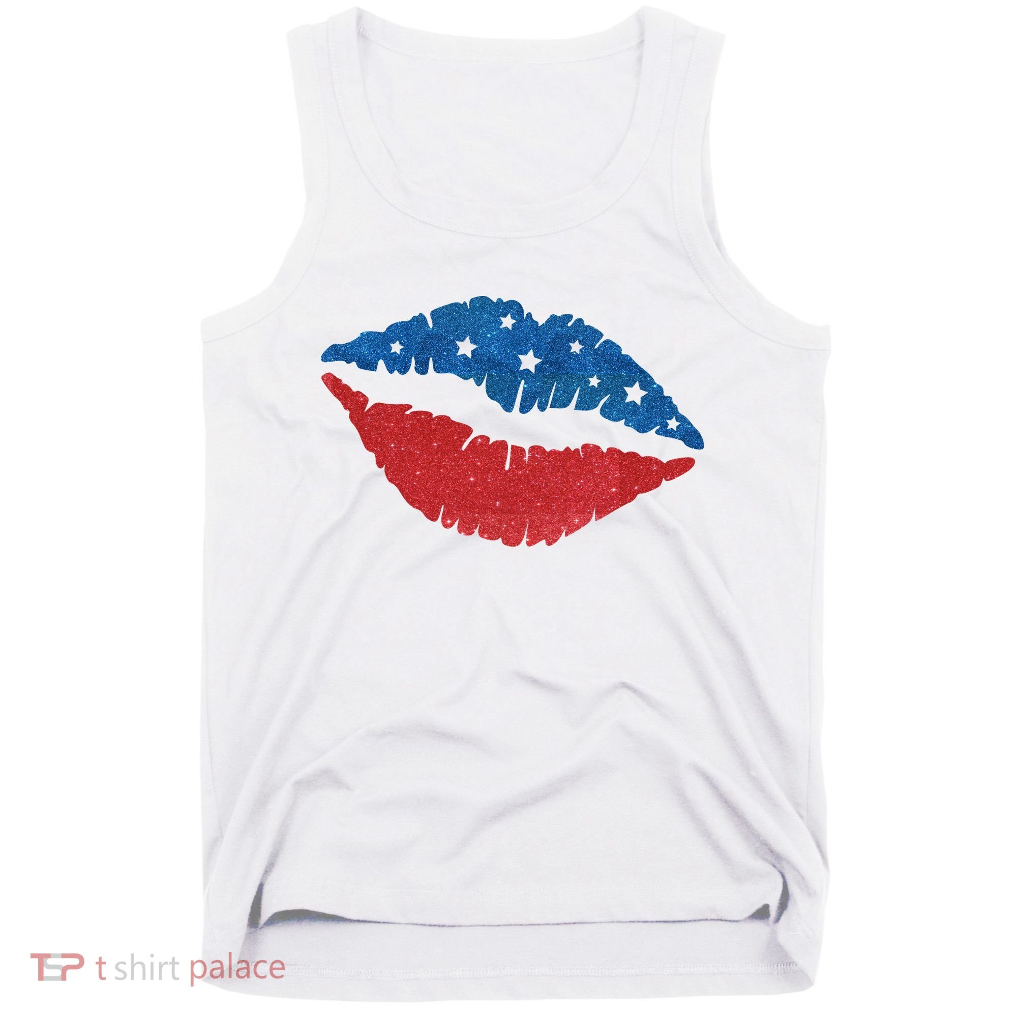 4th Of July Lips Celebration Tank Top