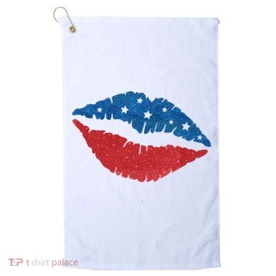 4th Of July Lips Celebration Golf Towel