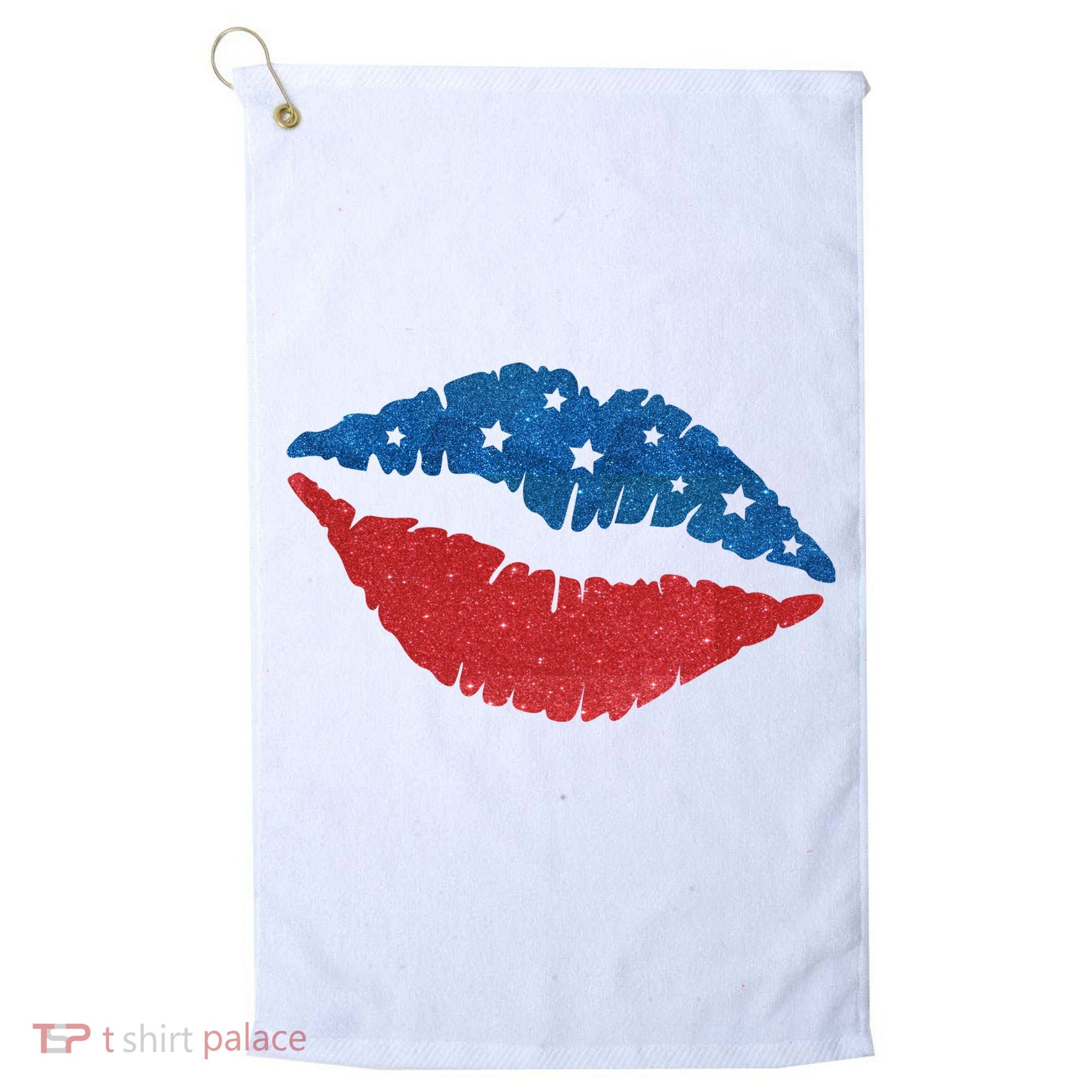 4th Of July Lips Celebration Golf Towel