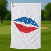 4th Of July Lips Celebration Golf Towel thumb 1
