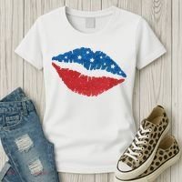 4th Of July Lips Celebration Women's T-Shirt thumb 3