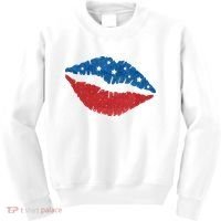 4th Of July Lips Celebration Kids Sweatshirt thumb 0