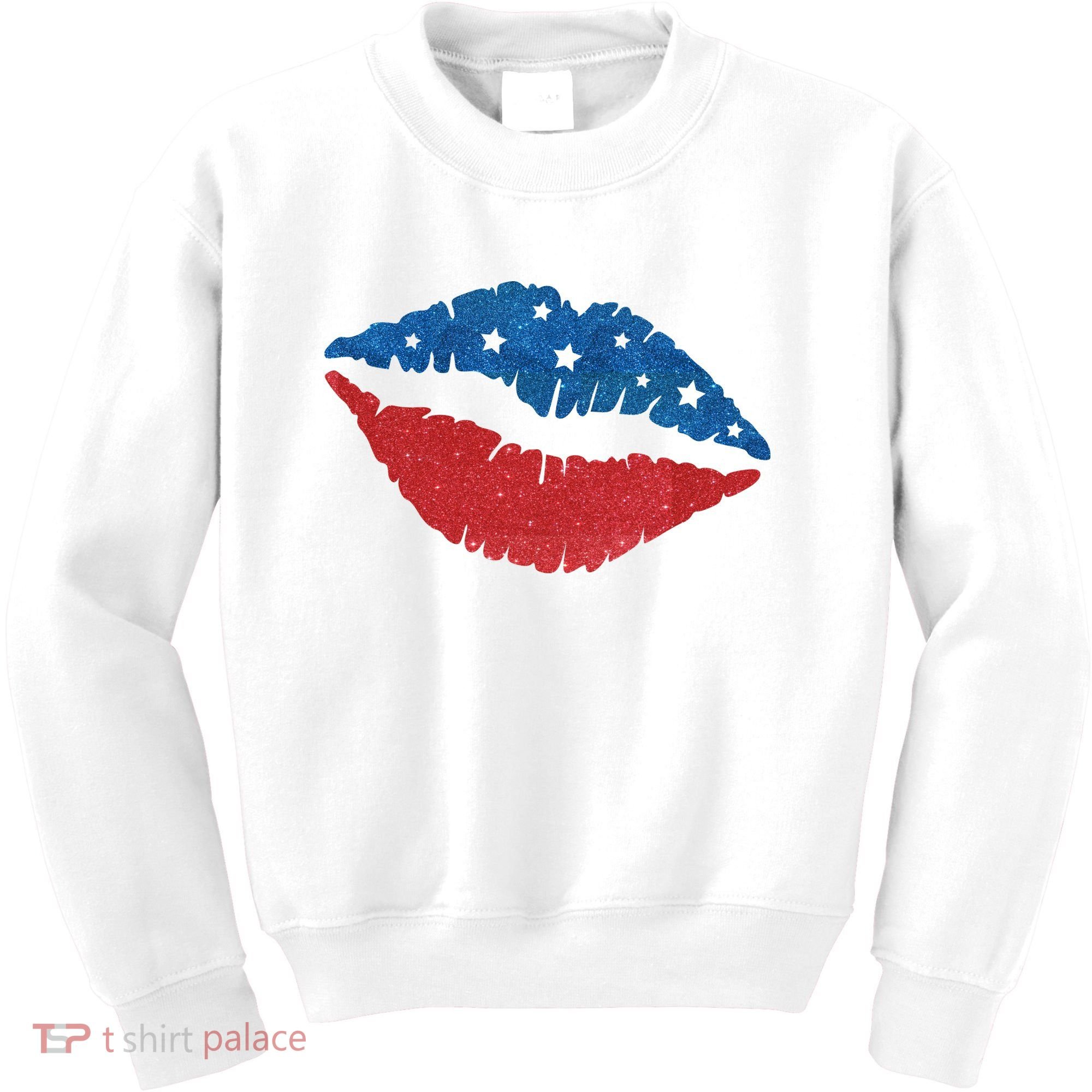 4th Of July Lips Celebration Kids Sweatshirt