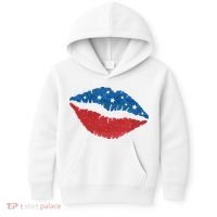 4th Of July Lips Celebration Kids Hoodie thumb 0