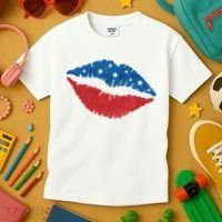 4th Of July Lips Celebration Kids T-Shirt thumb 3