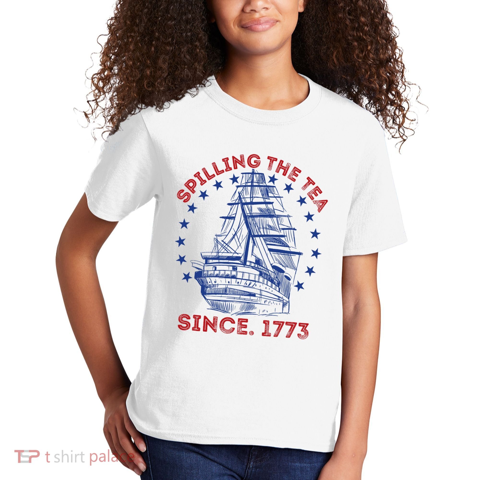 4th Of July Spilling The Tea Since 1773 History Teacher Kids T-Shirt