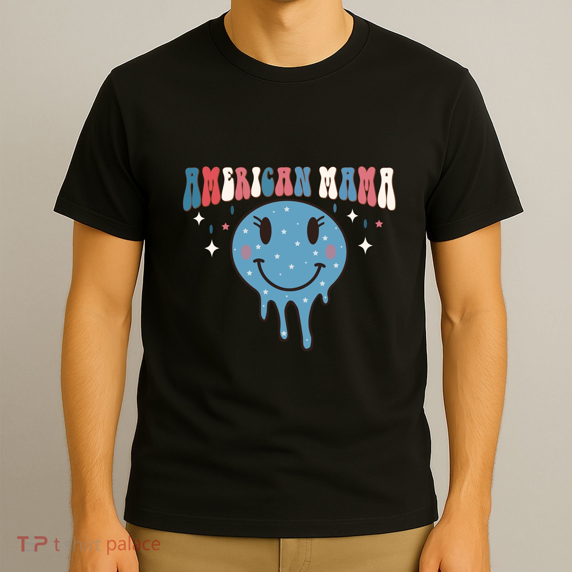 4th Of July Retro Funny America Mama Gift T-Shirt