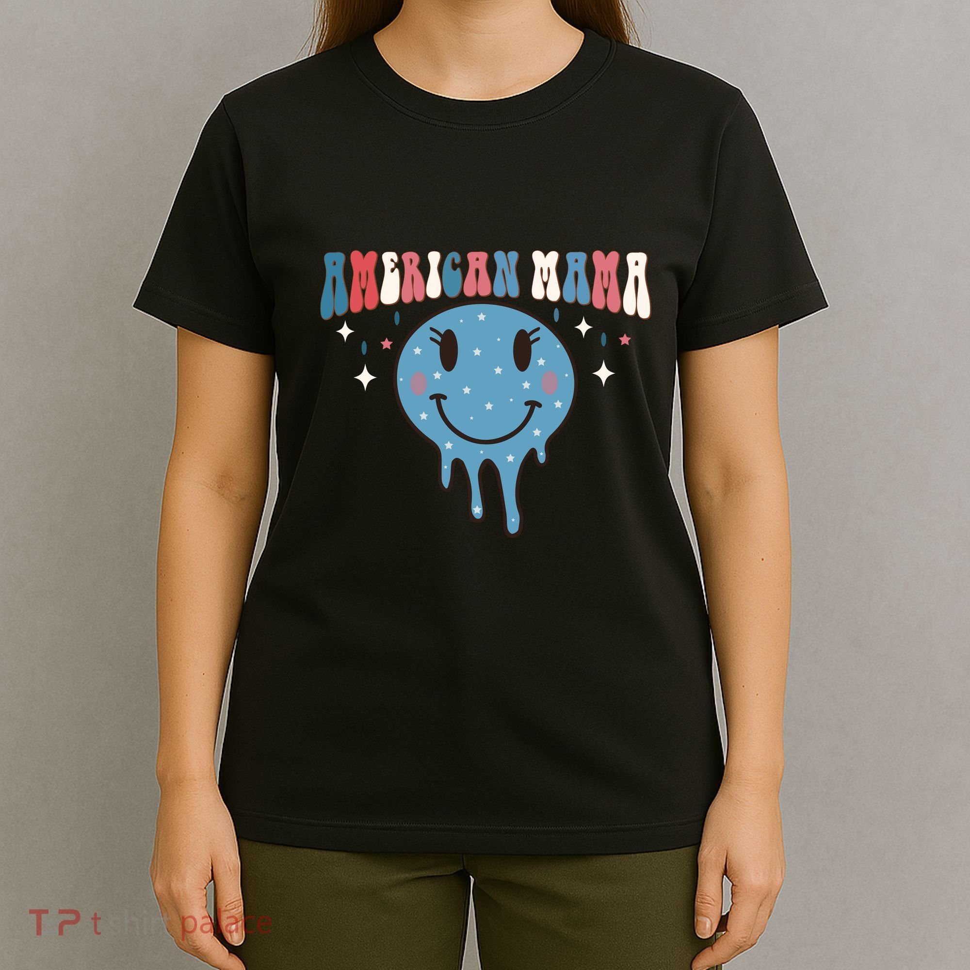4th Of July Retro Funny America Mama Gift T-Shirt