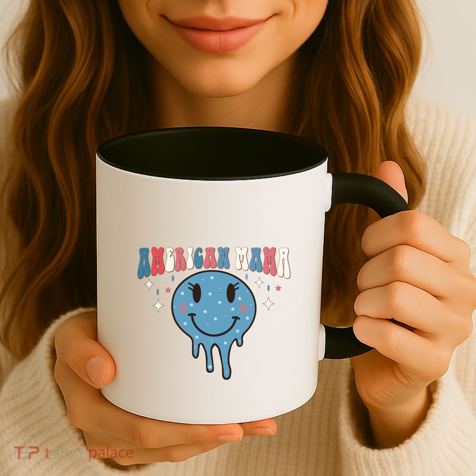 4th Of July Retro Funny America Mama Gift Coffee Mug