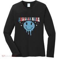 4th Of July Retro Funny America Mama Gift Women's Long Sleeve Shirt thumb 0