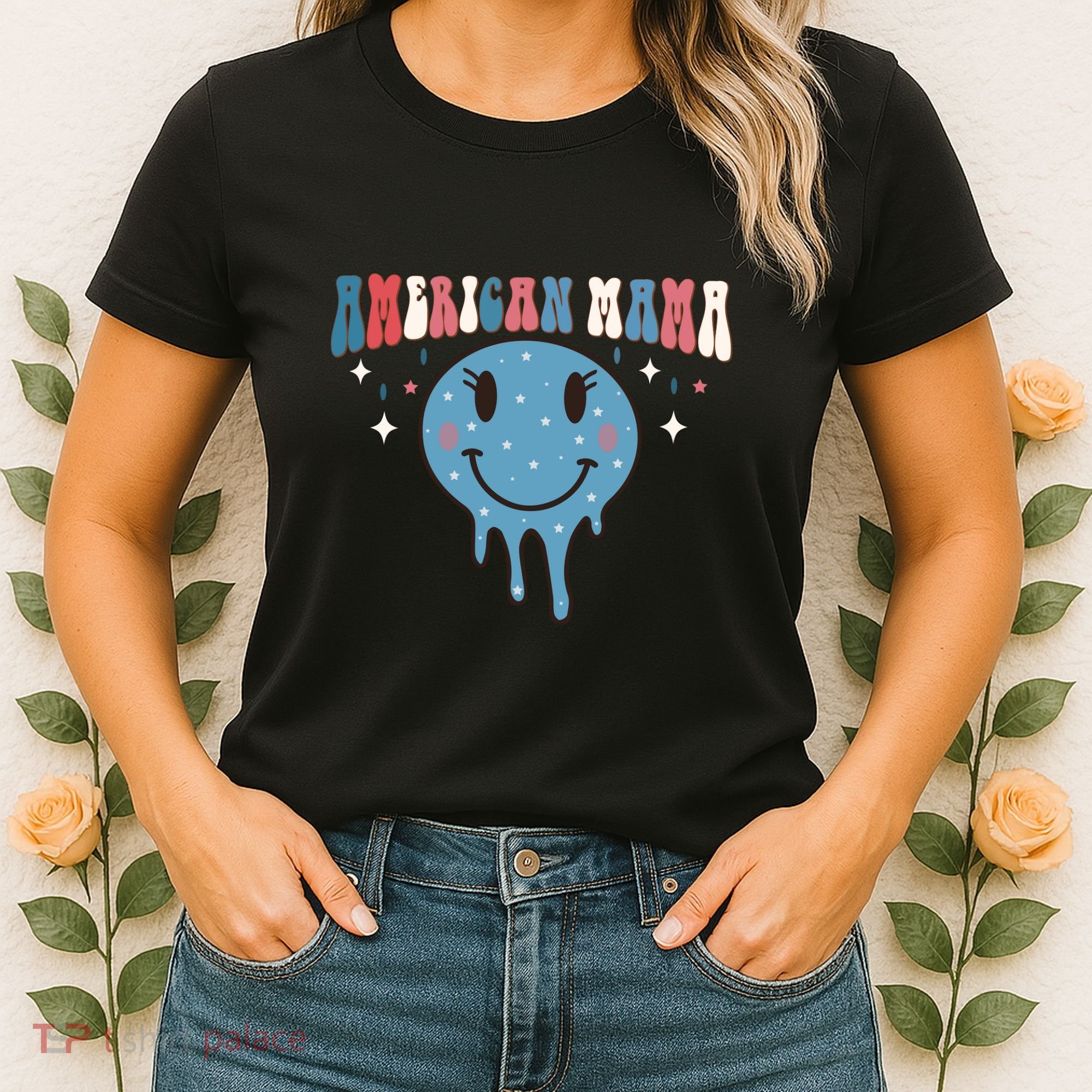 4th Of July Retro Funny America Mama Gift Women's T-Shirt