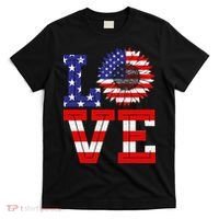 4th Of July Love Sunflower Patriotic T-Shirt thumb 0