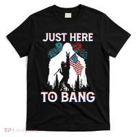 4th Of July Bigfoot Sasquatch Just Here To Bang Funny T-Shirt thumb 0