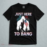 4th Of July Bigfoot Sasquatch Just Here To Bang Funny T-Shirt thumb 5