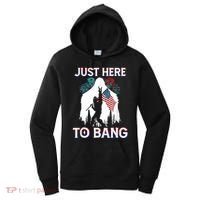 4th Of July Bigfoot Sasquatch Just Here To Bang Funny Women's Hoodie thumb 0