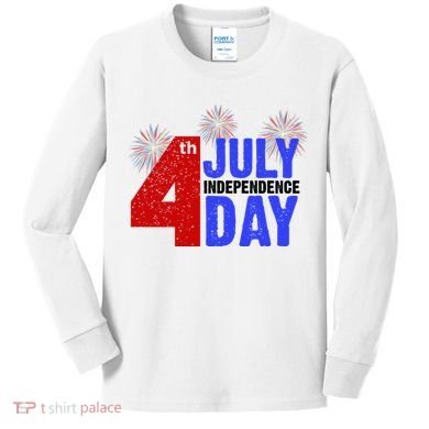 4th Of July Independence Day Fireworks Celebration Kids Long Sleeve Shirt