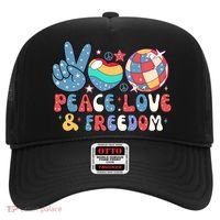 4th Of July Retro Peace Love & Freedom Gift Hat thumb 0